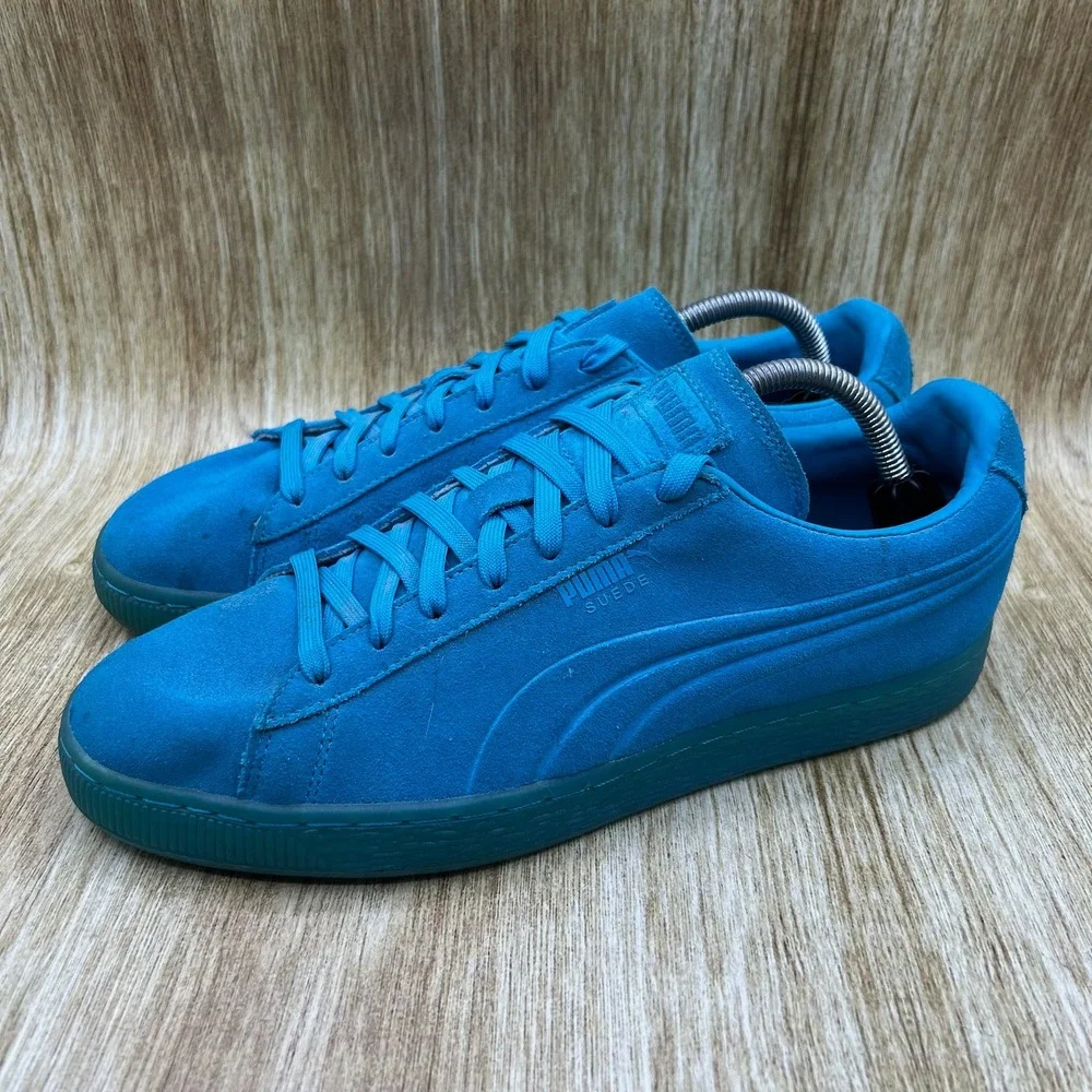 Puma Suede Classic Iced Fluo Atomic Blue Men's Size 10 Shoes Sneakers 361881-03